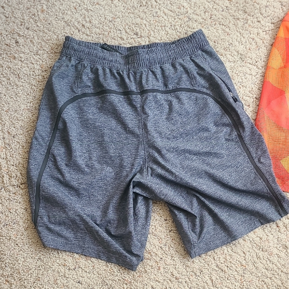 Mens (2 shorts ) lululemon Orange and Charcoal Athletic Shorts .. Men's Medium - Picture 3 of 7